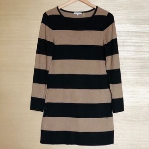 Minnie Rose Black & Brown Striped Dress